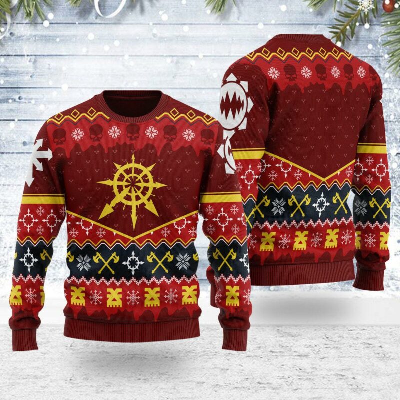 Slay Bells Ring' Khorne Chaos Iconic Ugly Christmas Sweater