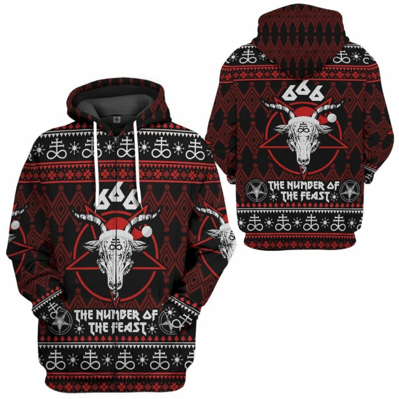 3D 666 The Number Of The Feast Custom Hoodie