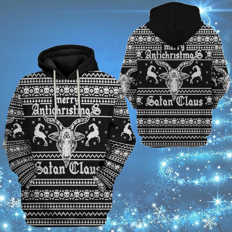 3D Antichristmas Satan Claus Custom Hoodie Apparel