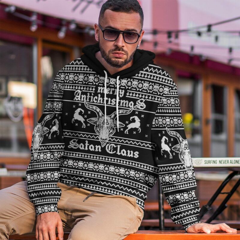 3D Antichristmas Satan Claus Custom Hoodie Apparel