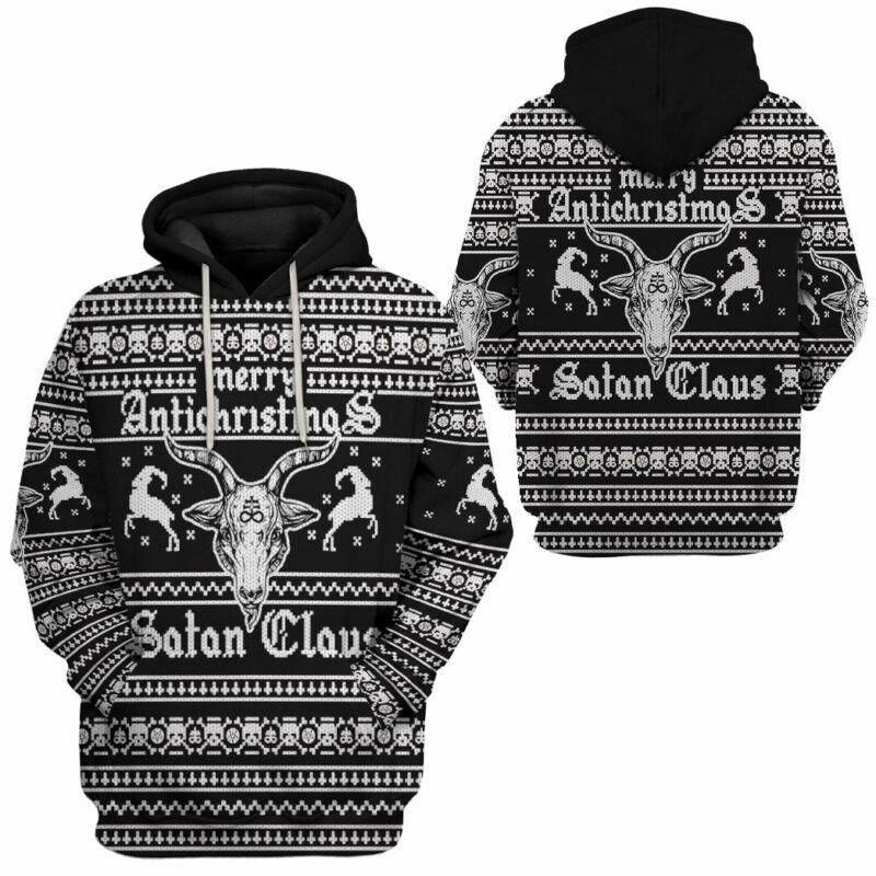 3D Antichristmas Satan Claus Custom Hoodie Apparel