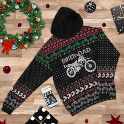 3D Biker Dad Braaap Ugly Christmas Sweater Tshirt Hoodie Apparel