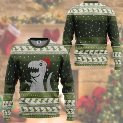 3D Christmas Dino Ugly Sweater Custom Tshirt Hoodie Apparel