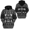 3D FIRE DEPT Firefighter Ugly Christmas Sweater Black Custom Hoodie Apparel