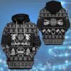 3D FIRE DEPT Firefighter Ugly Christmas Sweater Black Custom Hoodie Apparel