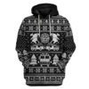 3D FIRE DEPT Firefighter Ugly Christmas Sweater Black Custom Hoodie Apparel