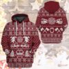 3D FIRE DEPT Firefighter Ugly Christmas Sweater Red Custom Hoodie Apparel