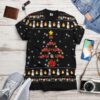 3D Firefighter Truck Tree Ugly Christmas Sweater Custom Tshirt Apparel