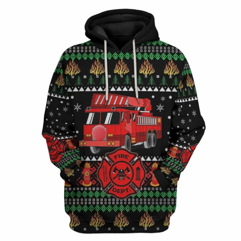 3D Firefighter Truck Custom Hoodie Apparel