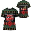 3D Firefighter Truck Ugly Christmas Sweater Custom Tshirt Apparel