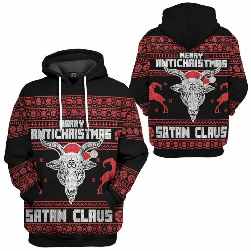 3D Merry Antichristmas Satan Claus Custom Hoodie Apparel