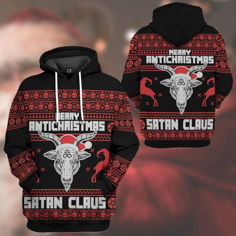 3D Merry Antichristmas Satan Claus Custom Hoodie Apparel