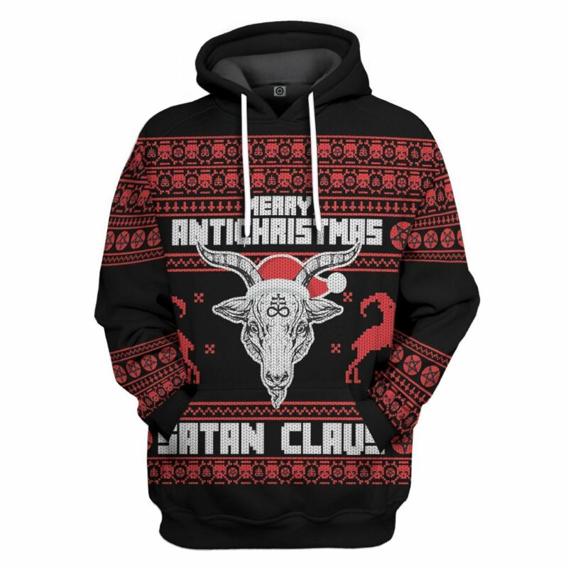 3D Merry Antichristmas Satan Claus Custom Hoodie Apparel