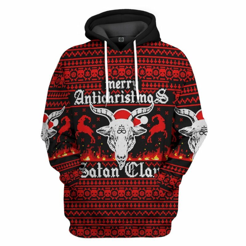 3D Merry Antichristmas Satan Claus Custom Hoodie Apparel