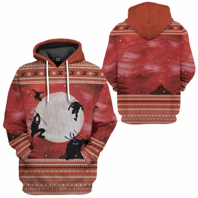 3D Ninja Ugly Christmas Sweater Hoodie Apparel