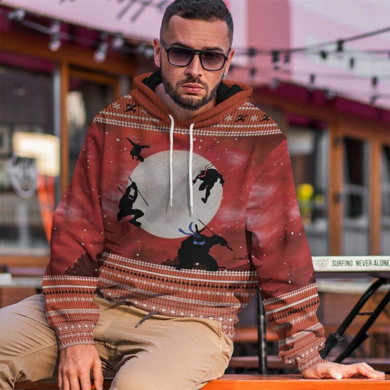 3D Ninja Ugly Christmas Sweater Hoodie Apparel