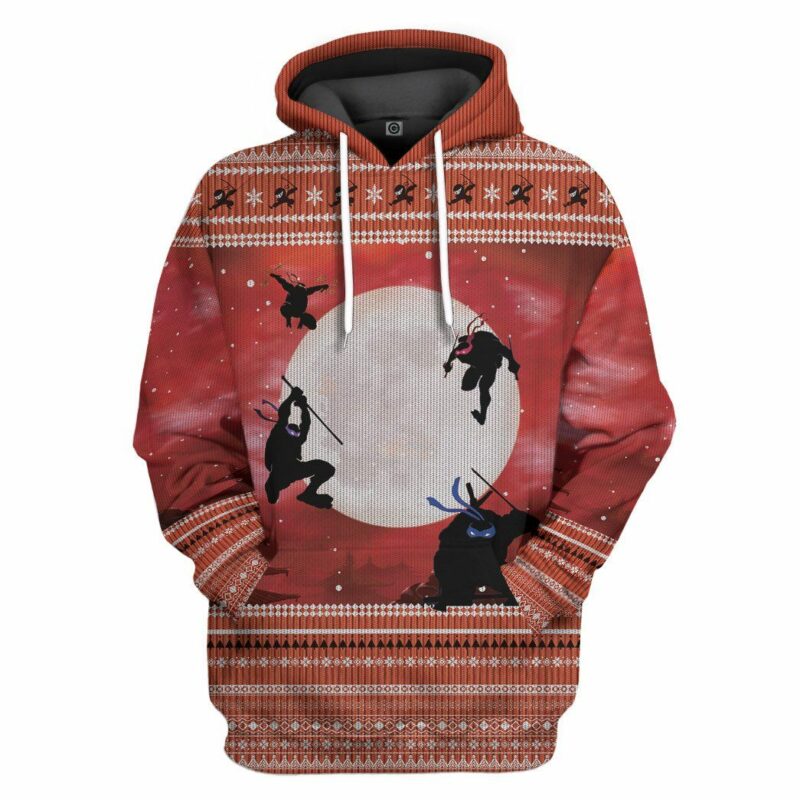 3D Ninja Ugly Christmas Sweater Hoodie Apparel