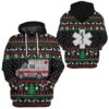 3D Paramedic Logo Ambulance Ugly Christmas Sweater Custom Hoodie Apparel