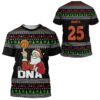 3D Santa Claus 25 Basketball Christmas Ugly Sweater Custom Tshirt Hoodie Apparel