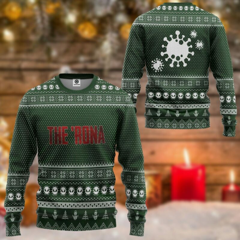 3D The Rona Virus Ugly Christmas Sweater