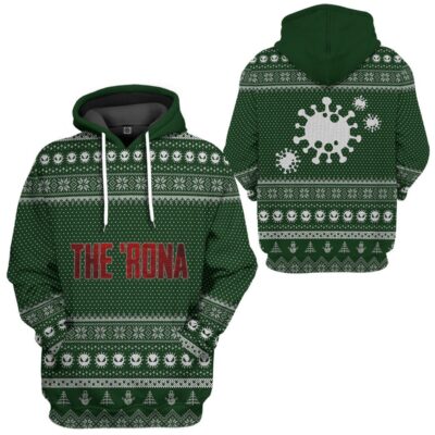 3D The Rona Virus Ugly Christmas Sweater Custom Tshirt Hoodie Apparel