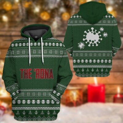 3D The Rona Virus Ugly Christmas Sweater Custom Tshirt Hoodie Apparel