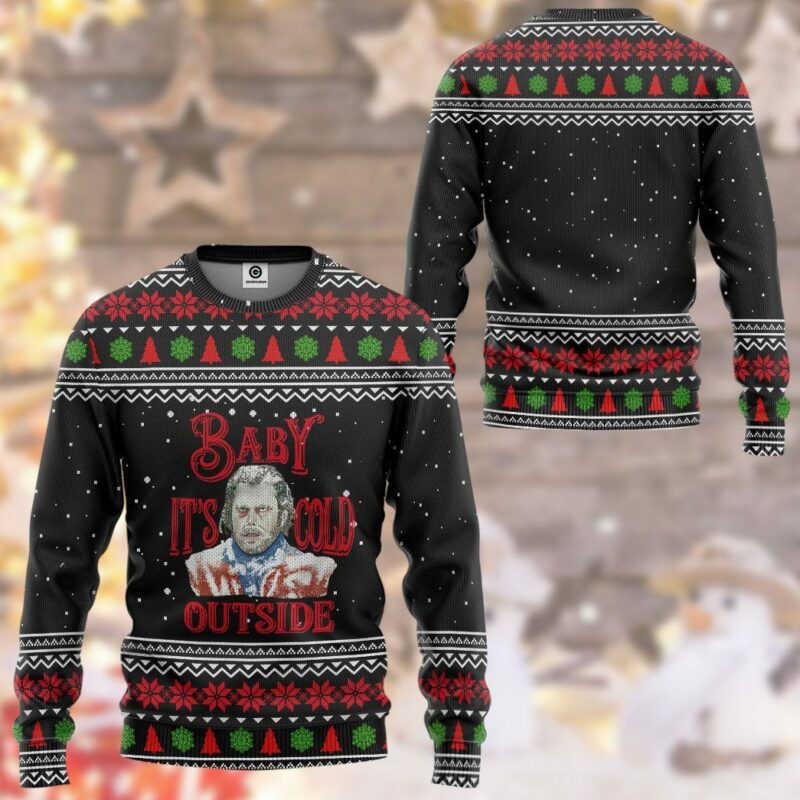 3D The Shining Baby It's Cold Outside Ugly Christmas Sweater