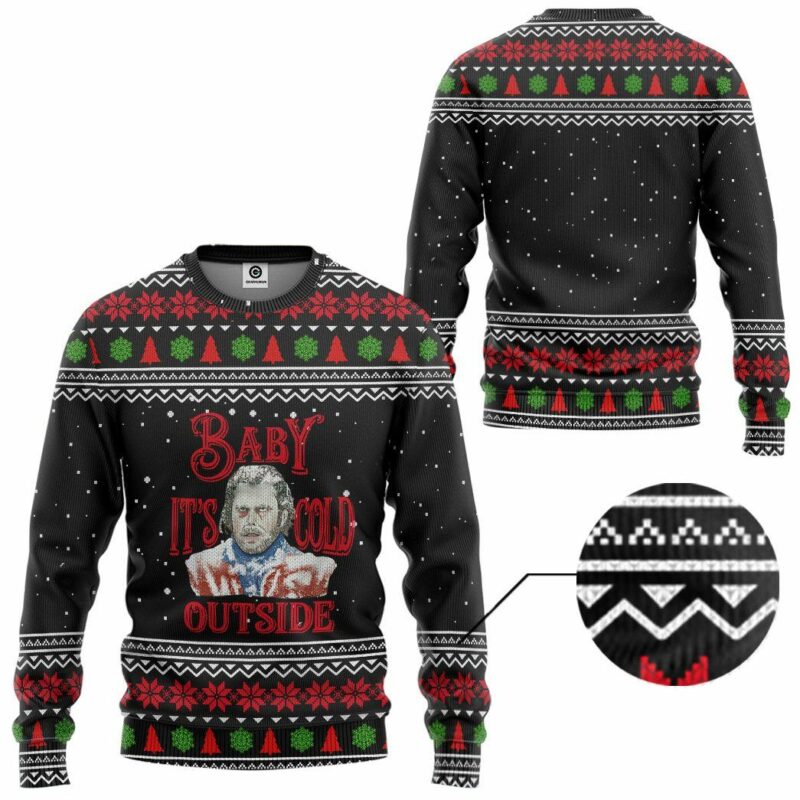 3D The Shining Baby It's Cold Outside Ugly Christmas Sweater