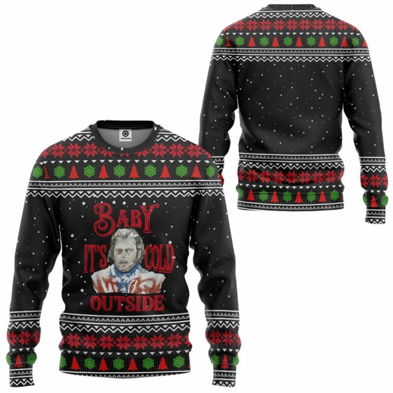 3D The Shining Baby It's Cold Outside Ugly Christmas Sweater