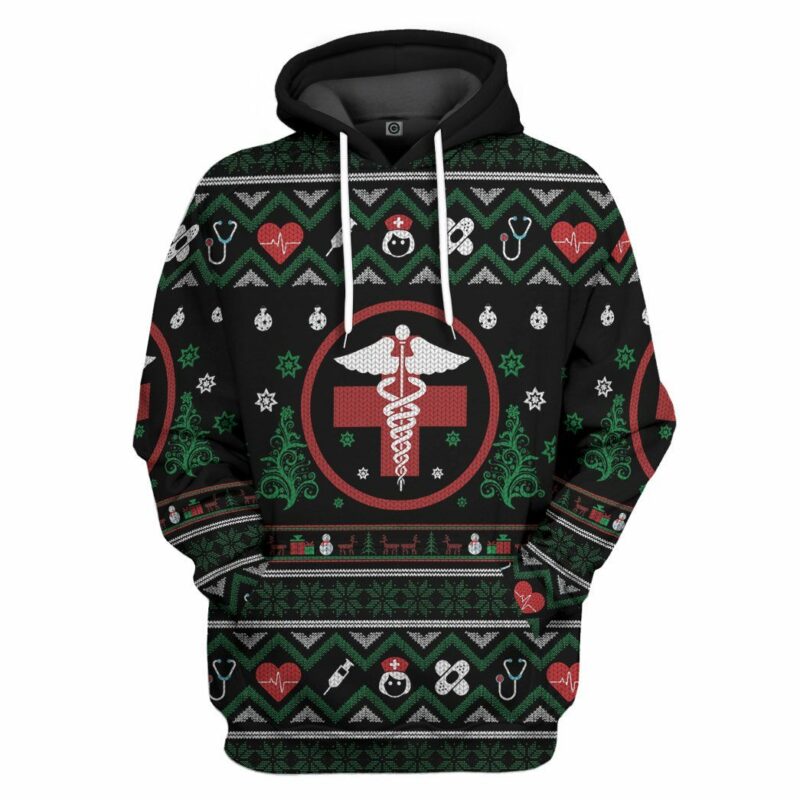 3D Ugly Nurse Christmas Sweaters Custom Hoodie Apparel