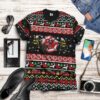 3D Xmas Firefighter Ugly Christmas Sweater Custom Tshirt Apparel