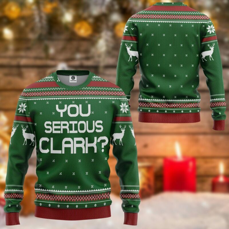 3D You Serious Clark Green National Lampoons Christmas Vacation Ugly Sweater