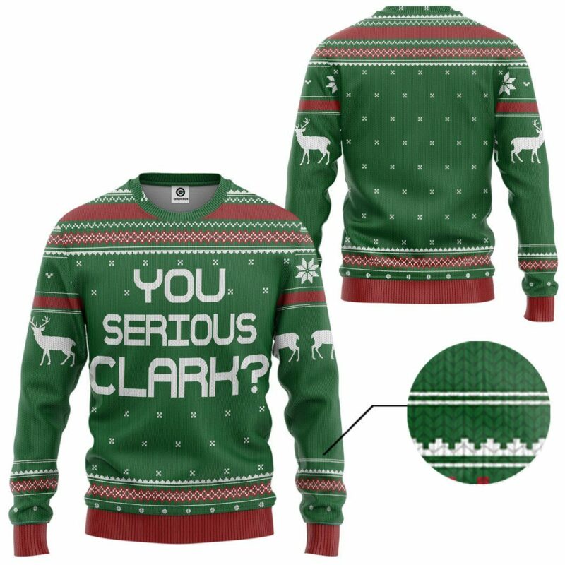 3D You Serious Clark Green National Lampoons Christmas Vacation Ugly Sweater