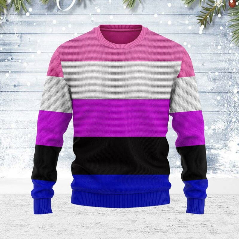 Genderfluid Pride Flag Ugly Christmas Sweater