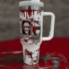 Glow in the dark Horror Movie Tumbler Halloween 40oz, Evil Characters, Horror Film, Ghost, Stainless Steel, Screams, Jason, Michael