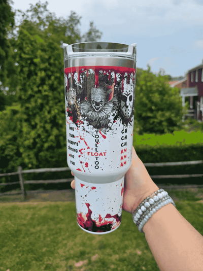 Horror Movie Tumbler Halloween 40oz, Evil Characters, Horror Film, Ghost, Stainless Steel, Screams, Jason, Michael