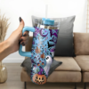 Retro Halloween Pumpkin Tumbler 40oz, Mystic Hippie Tumbler, Cute Spooky Tumbler with Lid and Straw, Halloween Cup Aesthetic Gifts