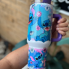 Stitch 40oz Tumbler, tumbler Dupe, Tumble 40oz , tumbler with handle, Cartoon Tumbler