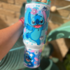 Stitch 40oz Tumbler, tumbler Dupe, Tumble 40oz , tumbler with handle, Cartoon Tumbler