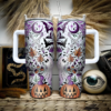 Retro Halloween Pumpkin Tumbler 40oz, Mystic Hippie Tumbler, Cute Spooky Tumbler with Lid and Straw, Halloween Cup Aesthetic Gifts