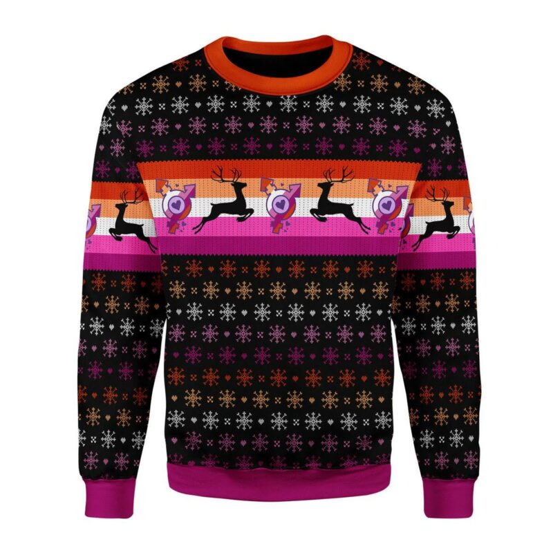 Lesbian Flag Christmas Sweater