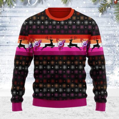 Lesbian Flag Ugly Christmas Sweater