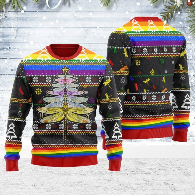 LGBT Dragon Christmas Tree Ugly Christmas Sweater