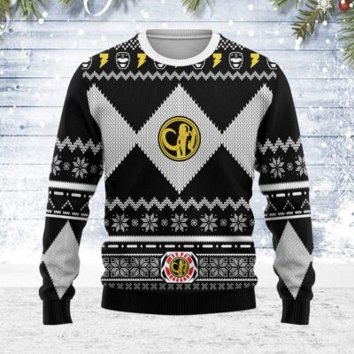 Merry Christmas Unisex Christmas Sweater Black Power Ranger 3D Apparel