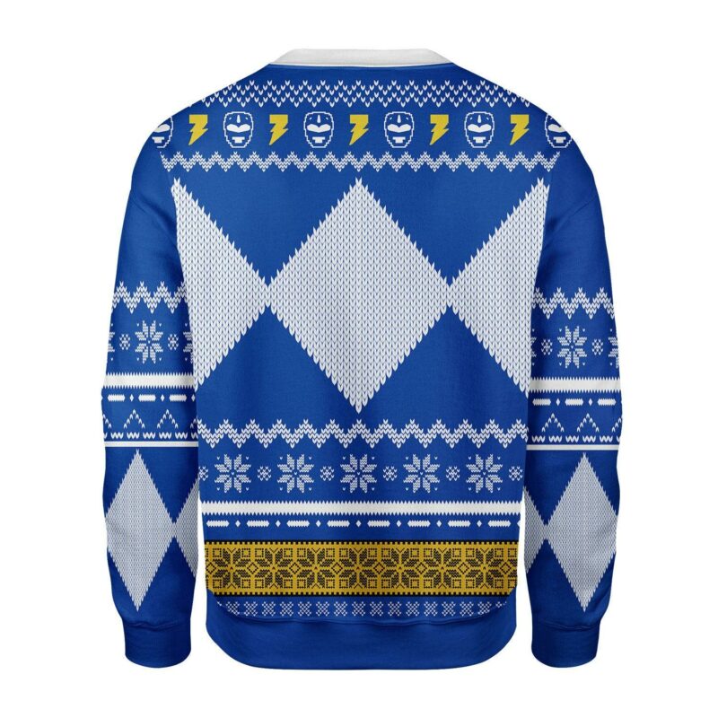 Merry Christmas Unisex Christmas Sweater Blue Power Ranger 3D Apparel