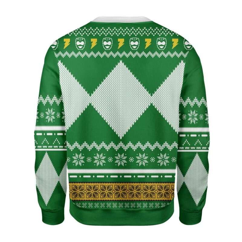 Merry Christmas Unisex Christmas Sweater Green Power Ranger 3D Apparel