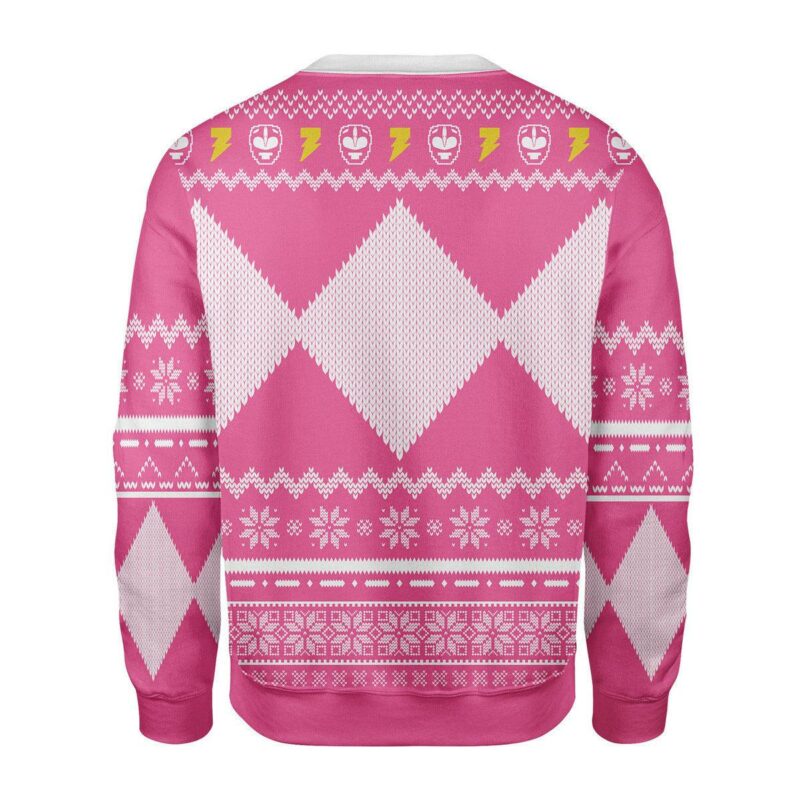 Merry Christmas Unisex Christmas Sweater Pink Power Ranger 3D Apparel