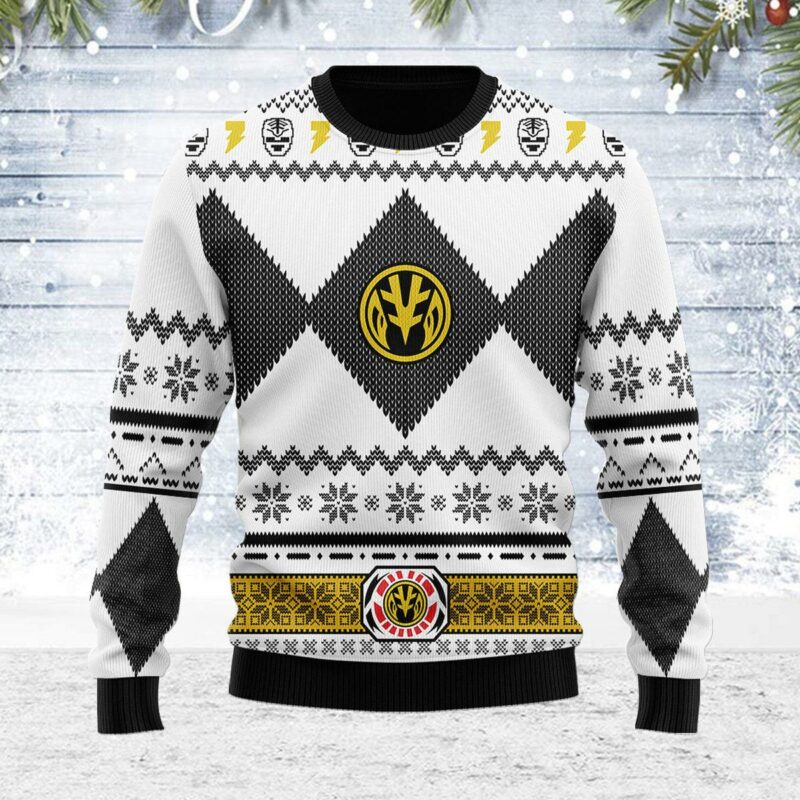 Merry Christmas Unisex Christmas Sweater White Power Ranger 3D Apparel