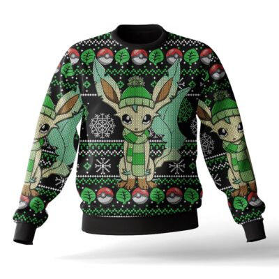 Leafeon Pokemon Christmas Ugly Sweater