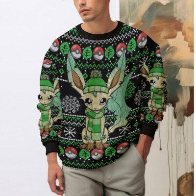 Leafeon Pokemon Christmas Ugly Sweater